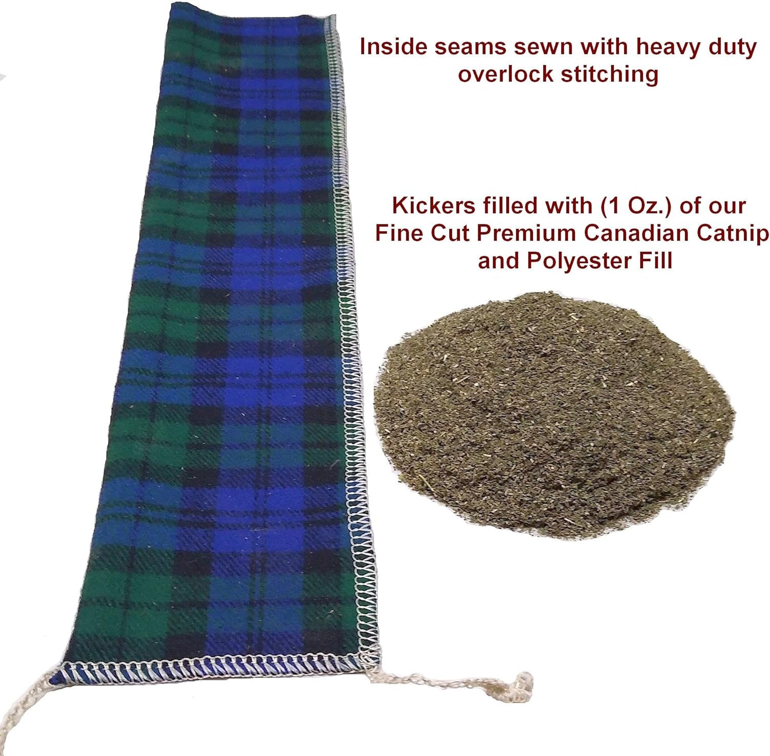 15" Catnip Cat Kicker Toys (Kickers Filled with 1 Oz Premium Canadian Catnip)