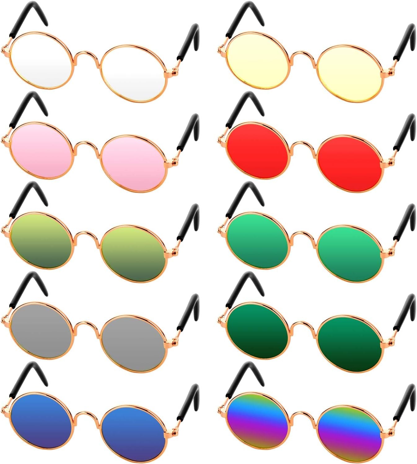 10 Pieces Cat/Dog Hippie Sunglasses 