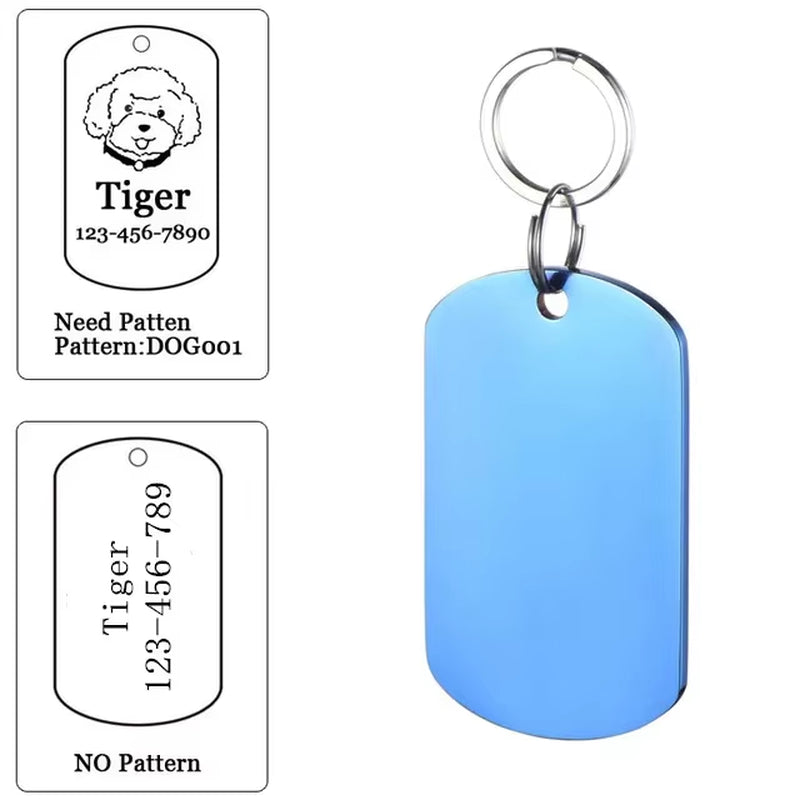 Dog ID Tag Free Engraving Name Tel Dog Collar Harness Pendant Clothes Accessories for Cat Custom Puppy Kitten Leash Pet Supplies