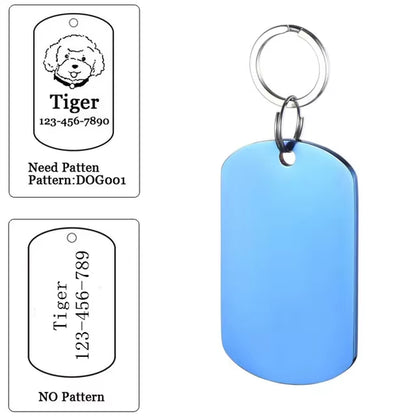 Dog ID Tag Free Engraving Name Tel Dog Collar Harness Pendant Clothes Accessories for Cat Custom Puppy Kitten Leash Pet Supplies