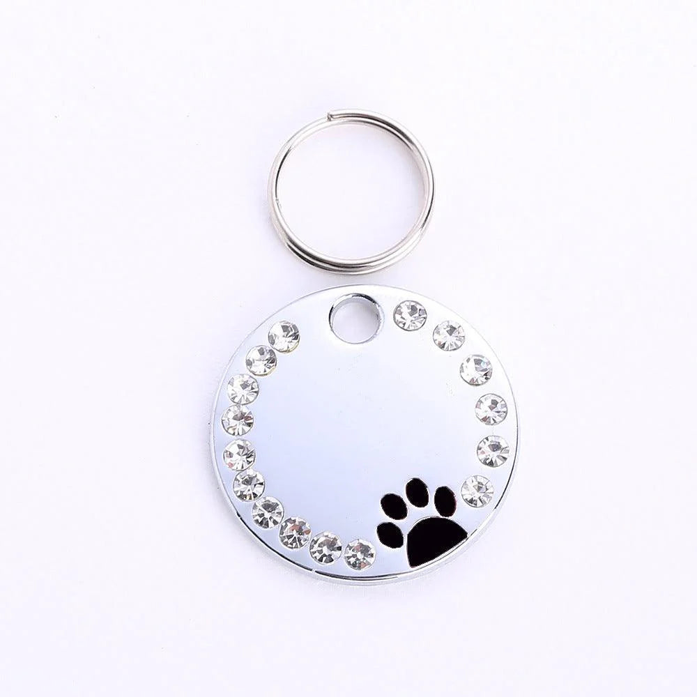 Personalized round Metal Dog Tag Keychain