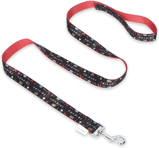 Iconic Graphics Dog Leash, 4 Ft Dog Leash (48 Inches) | Cute Black Dog Leash Easily Attaches to Any Dog Collar or Harness | Friends TV Show Dog Leash for All Dogs