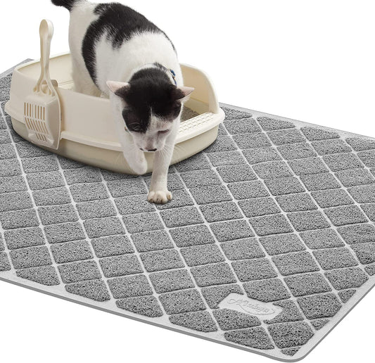 Premium Cat Litter Mat with Non-Slip and Waterproof Backing, Soft on Kitty Paws and Easy to Clean