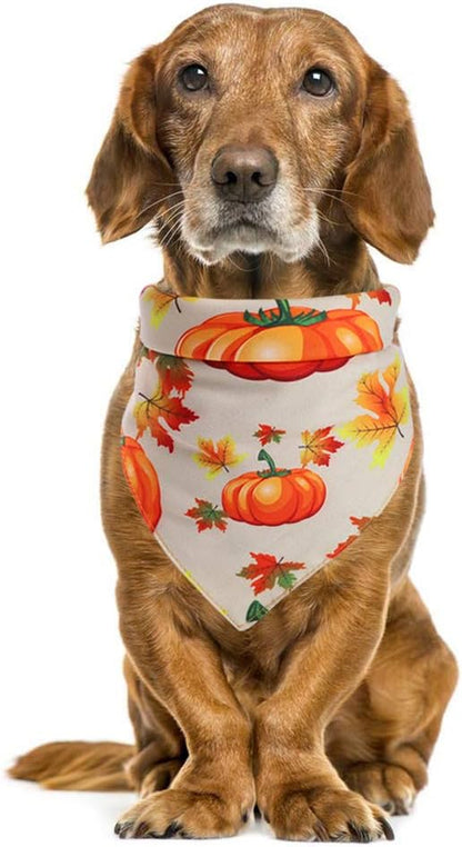 3 Pack Thanksgiving Print Triangle Dog Scarf