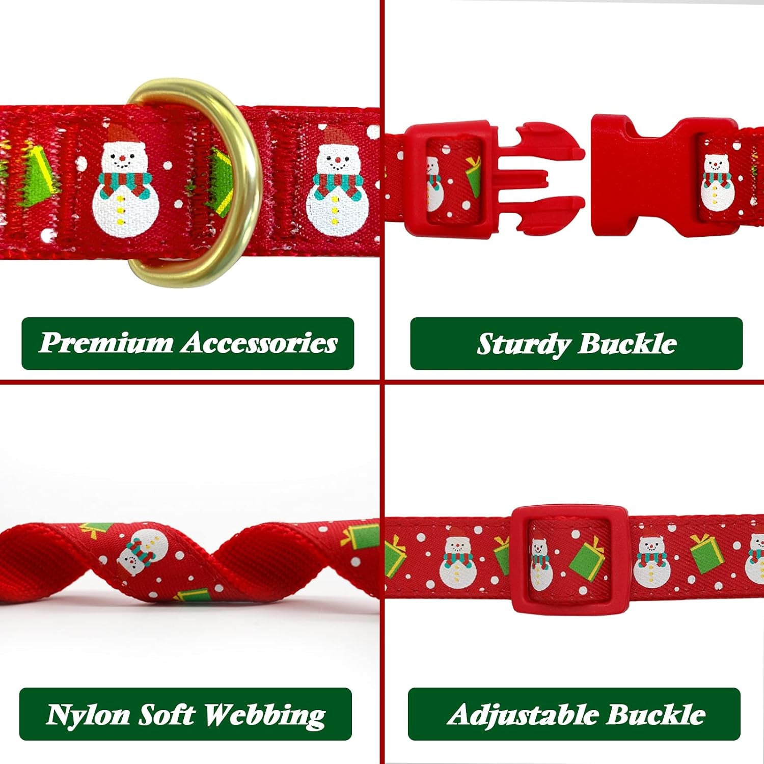 Adjustable Christmas Collar with Antler Bow Tie