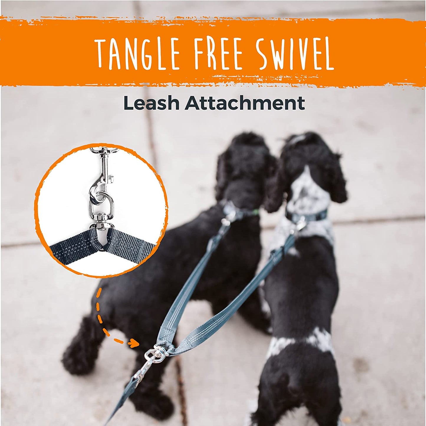 Double Dog Leash - Perfect for Small and Large Dogs - Adjustable Length - Customize for Dogs - Reflective Stitching for Increased Visibility - Universal Connection to Work with Any Leash