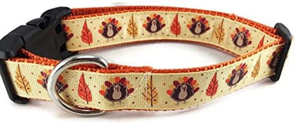 Thanksgiving Dog Collar, 1 Inch Wide, Adjustable