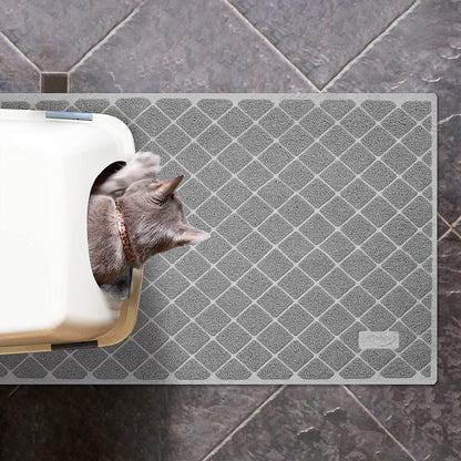 Premium Cat Litter Mat with Non-Slip and Waterproof Backing, Soft on Kitty Paws and Easy to Clean