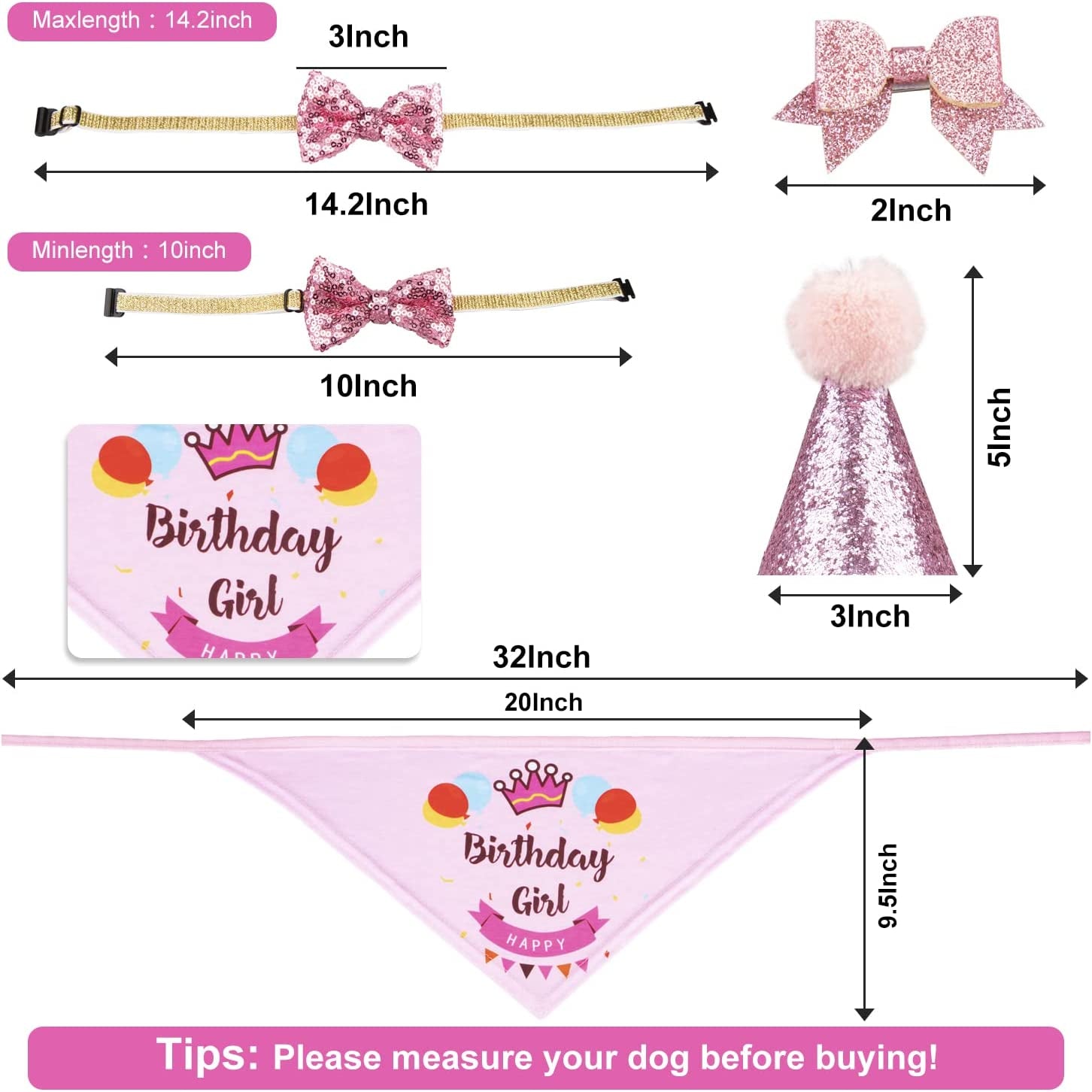 Dog Birthday Party Supplies;  Bandana Hat Banner Set