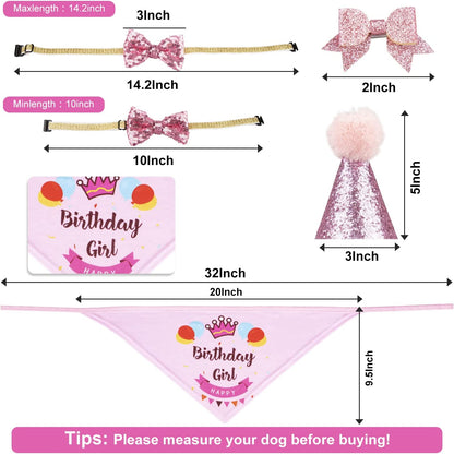 Dog Birthday Party Supplies;  Bandana Hat Banner Set