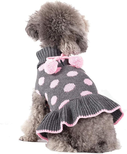 Dog Turtleneck Sweaters with Leash Hole for Small Dogs 