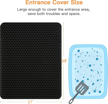 Cat Litter Trapping Mat, Honeycomb Double Layer Design, Urine and Water Proof Material, Easier to Clean,Washable