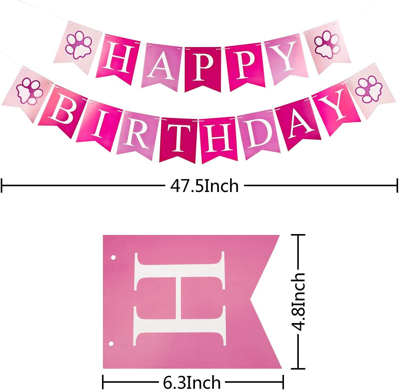 Dog Birthday Party Supplies;  Bandana Hat Banner Set