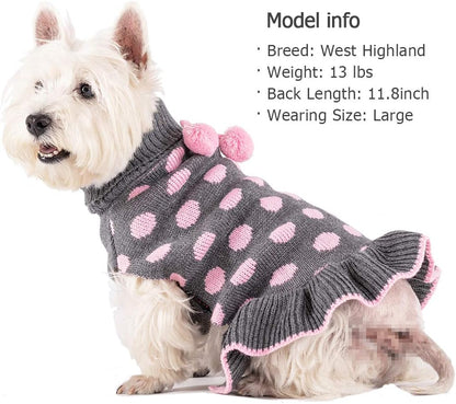 Dog Turtleneck Sweaters with Leash Hole for Small Dogs 