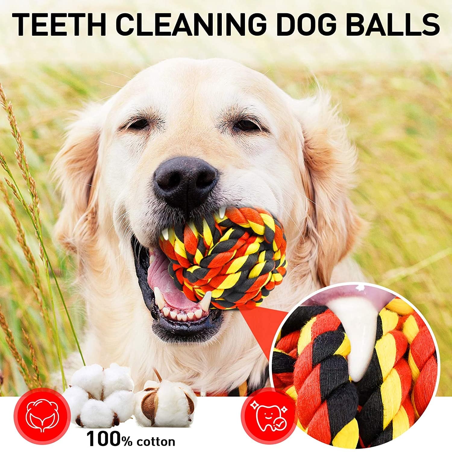 XL Dog Chew Toys for Aggressive Chewers, 6 Pack Indestructible Puppy Teething Chew Toy