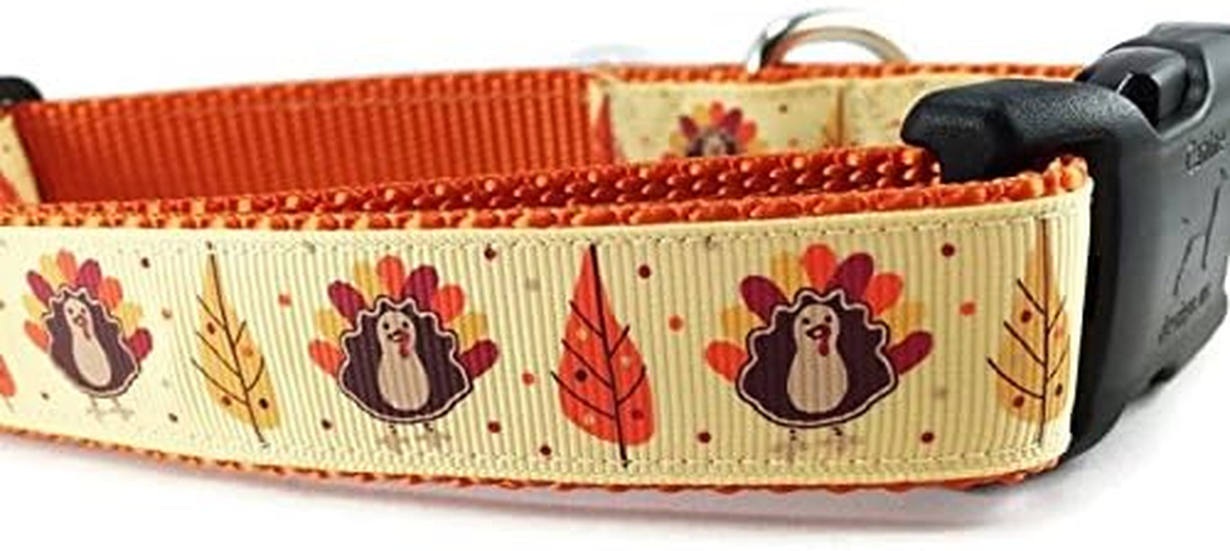 Thanksgiving Dog Collar, 1 Inch Wide, Adjustable