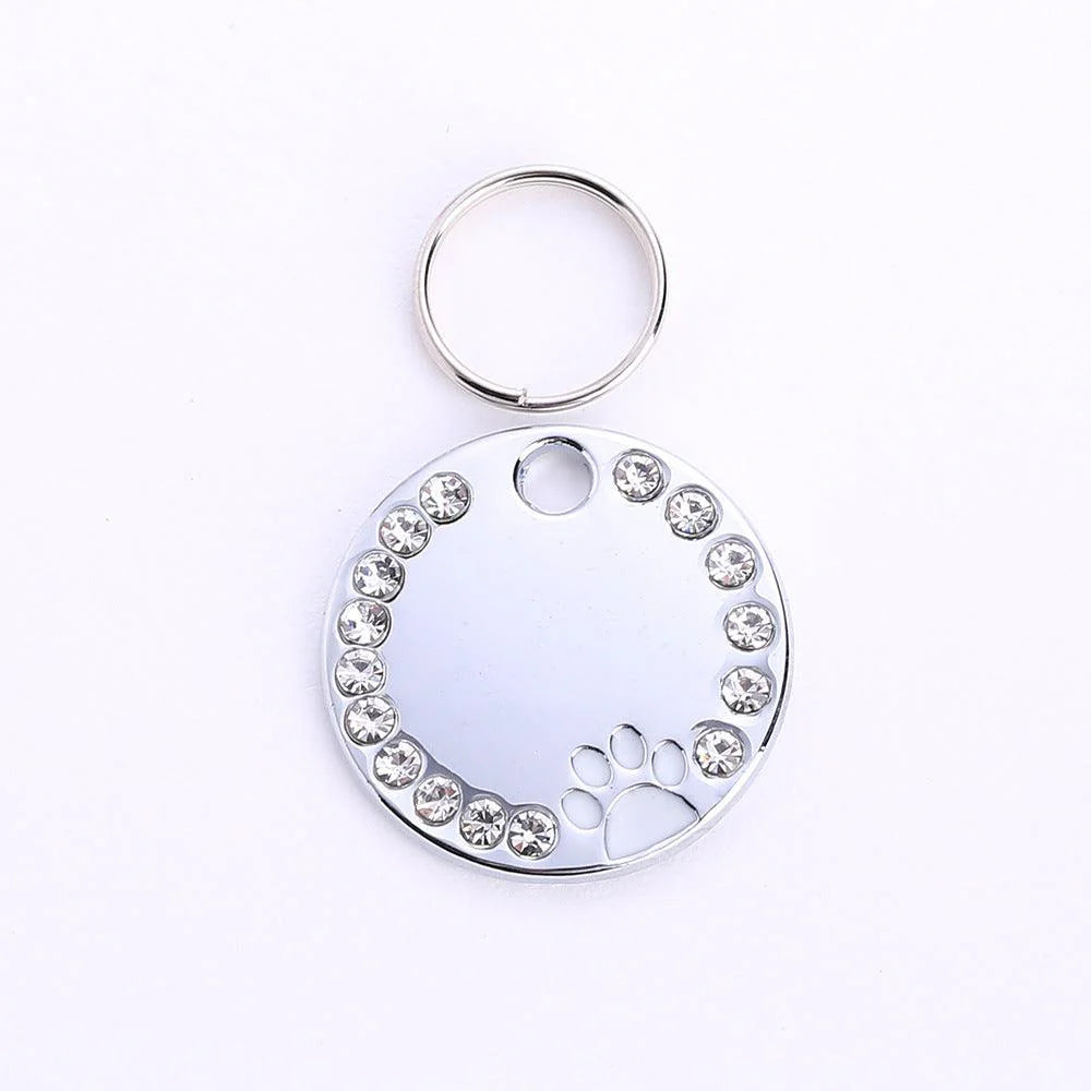 Personalized round Metal Dog Tag Keychain