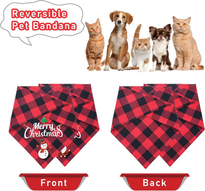 2 Pack Christmas Bandana for Dogs/Cats 