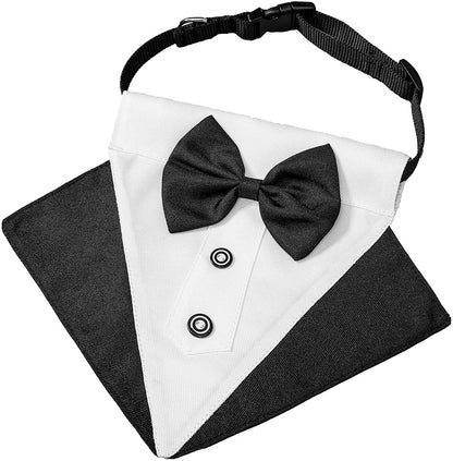 Formal Dog Tuxedo Wedding Bandana 