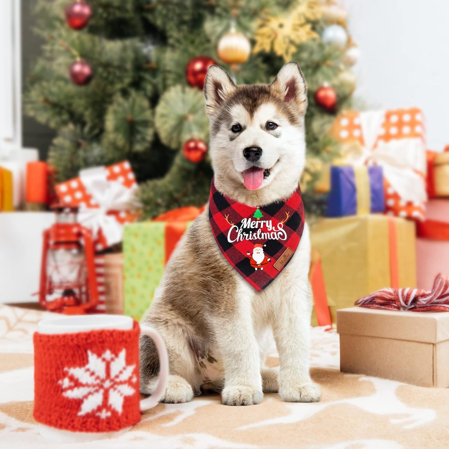 2 Pack Christmas Bandana for Dogs/Cats 