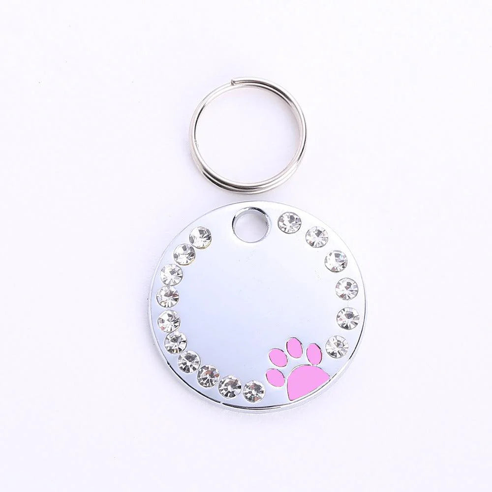 Personalized round Metal Dog Tag Keychain