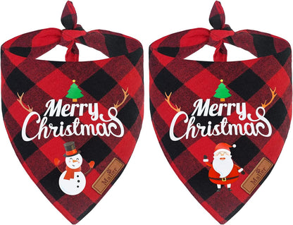 2 Pack Christmas Bandana for Dogs/Cats 