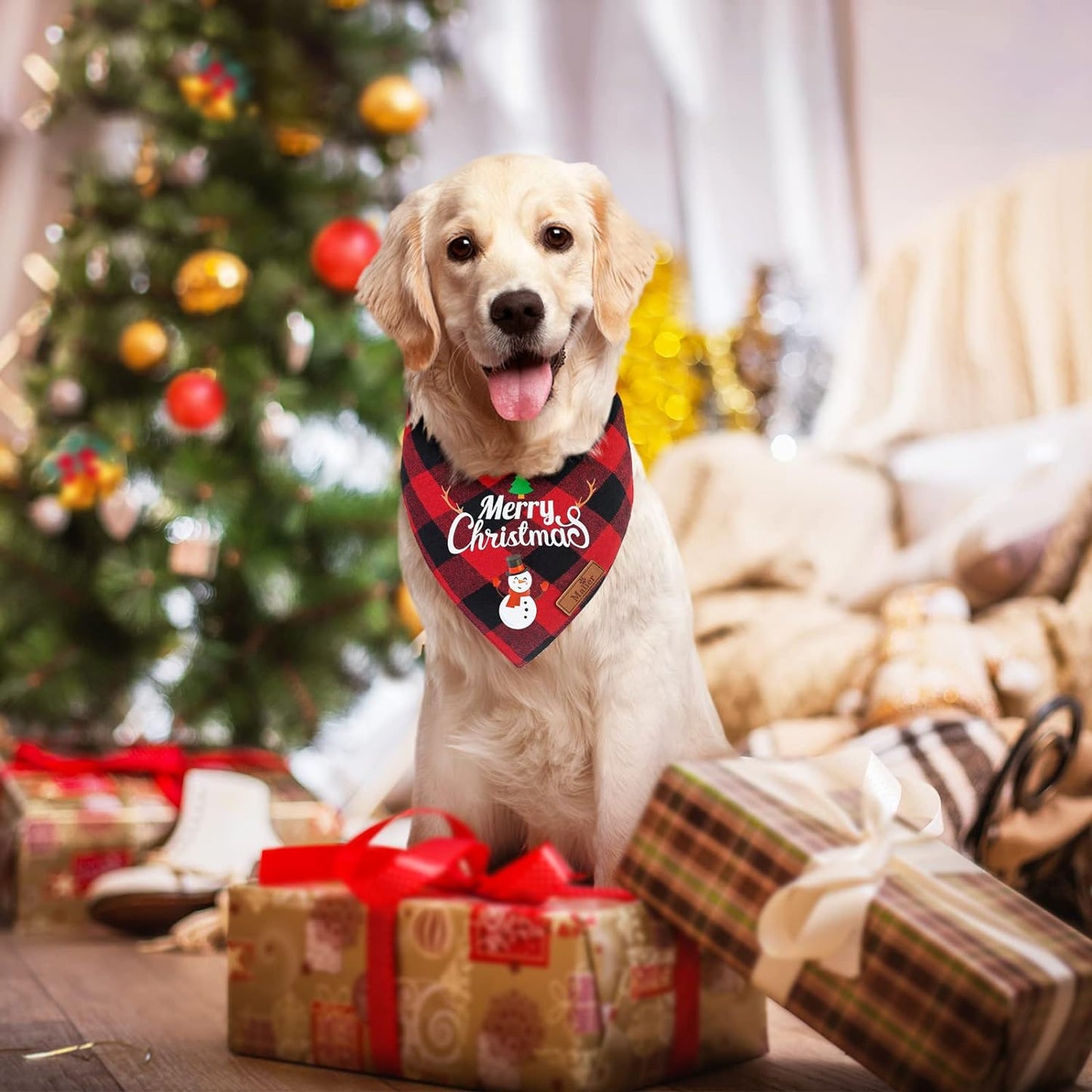 2 Pack Christmas Bandana for Dogs/Cats 